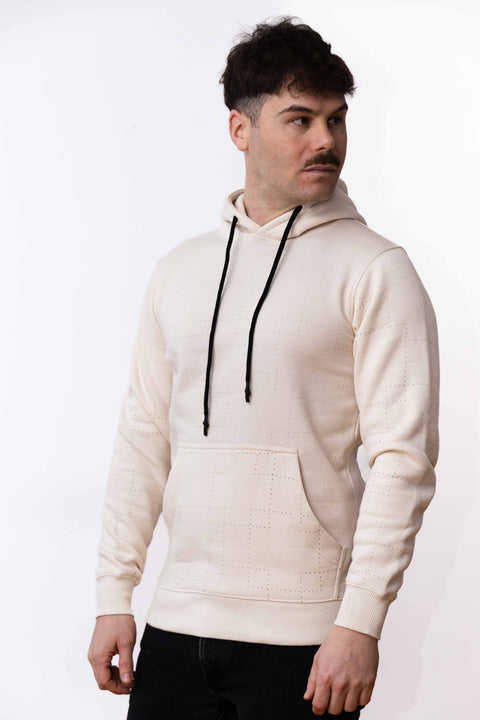 Cream Pattern Hoodie