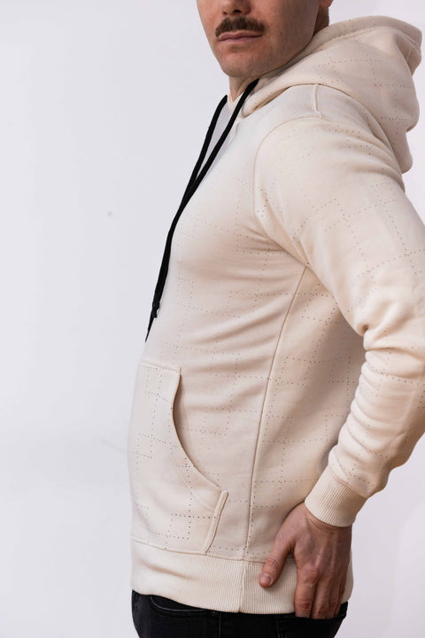 Cream Pattern Hoodie