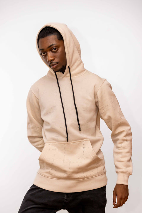 Cream Pattern Hoodie